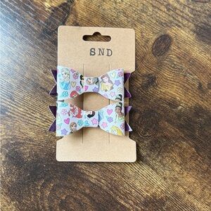 Handcrafted One of A Kind 
Girls' Purple Cartoon Bow Hair Clips - 2 Pack